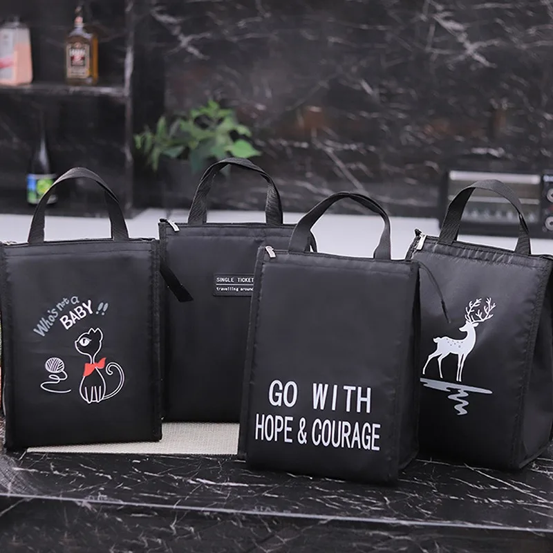 

2022 New Thermal Lunch Bags Oxford Cloth Food Heat Insulation Good Quality Handbags Zipper High Capacity Portable Picnic Bags