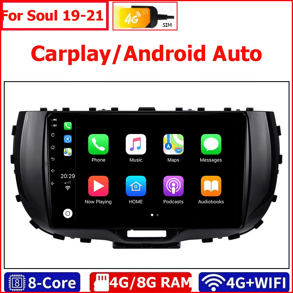 

Car Multimedia Player Head Unit Android 10 Radio For KIA Soul 2019-2021 With Gps 2 Din 2Din Carplay Auto 4G+Wifi Network