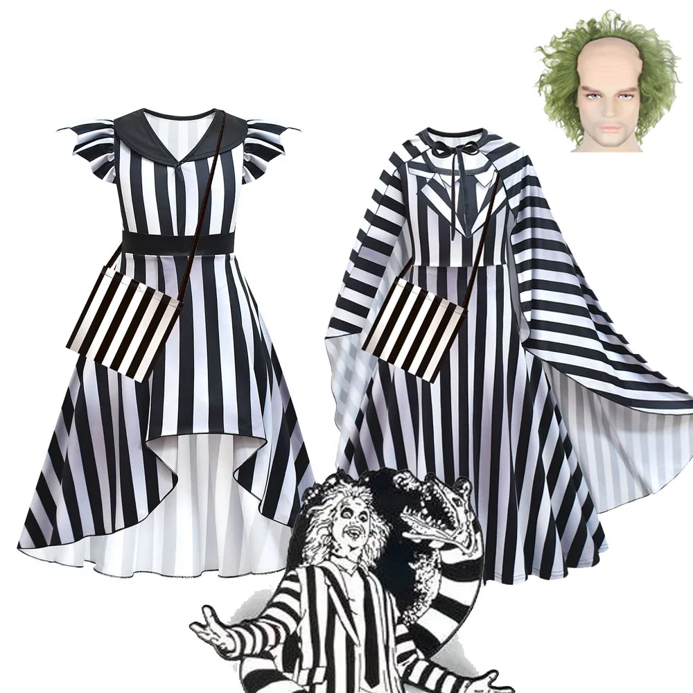 Новый детский карнавальный костюм BBeetlejuice 2 платье для маленьких девочек костюмы