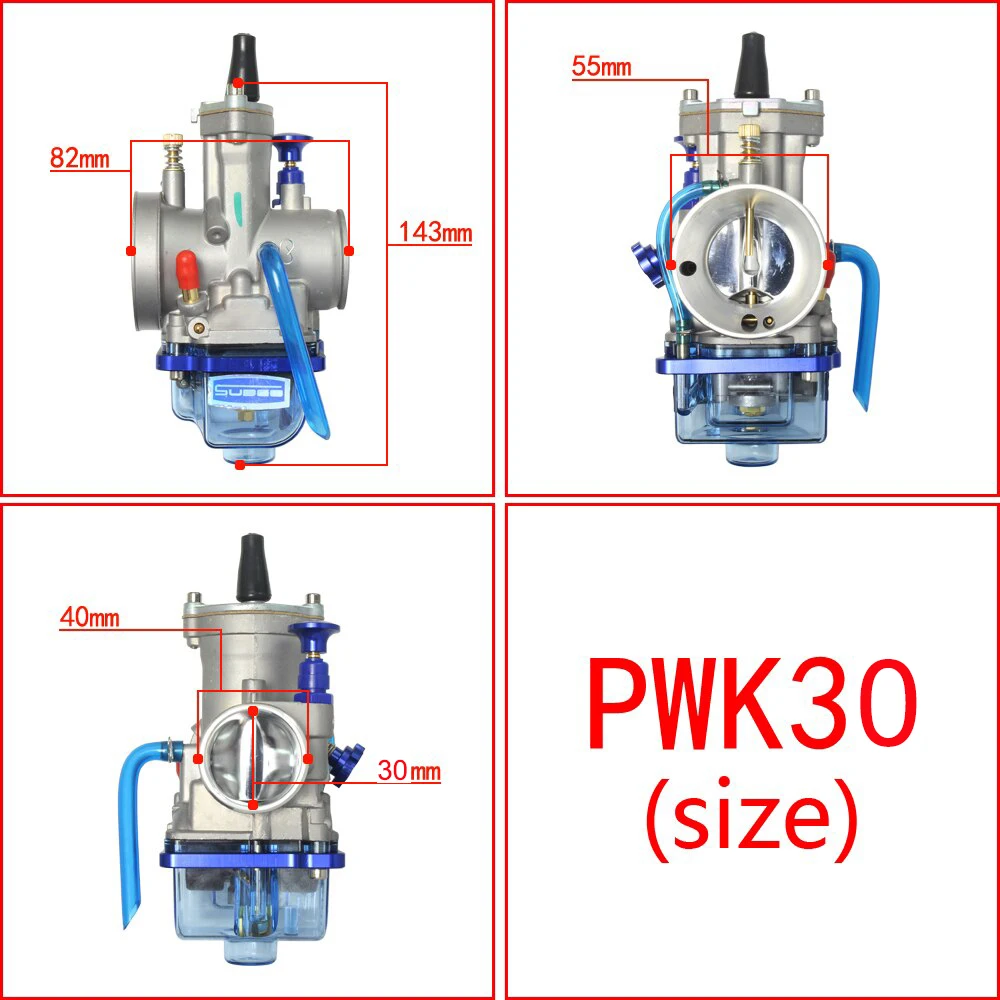 

Мотоциклетный карбюратор PWK 21 24 26 28 30 32 34 мм для Keihin Koso OKO YZ85 Power Jet 2T 4T Синяя Прозрачная крышка