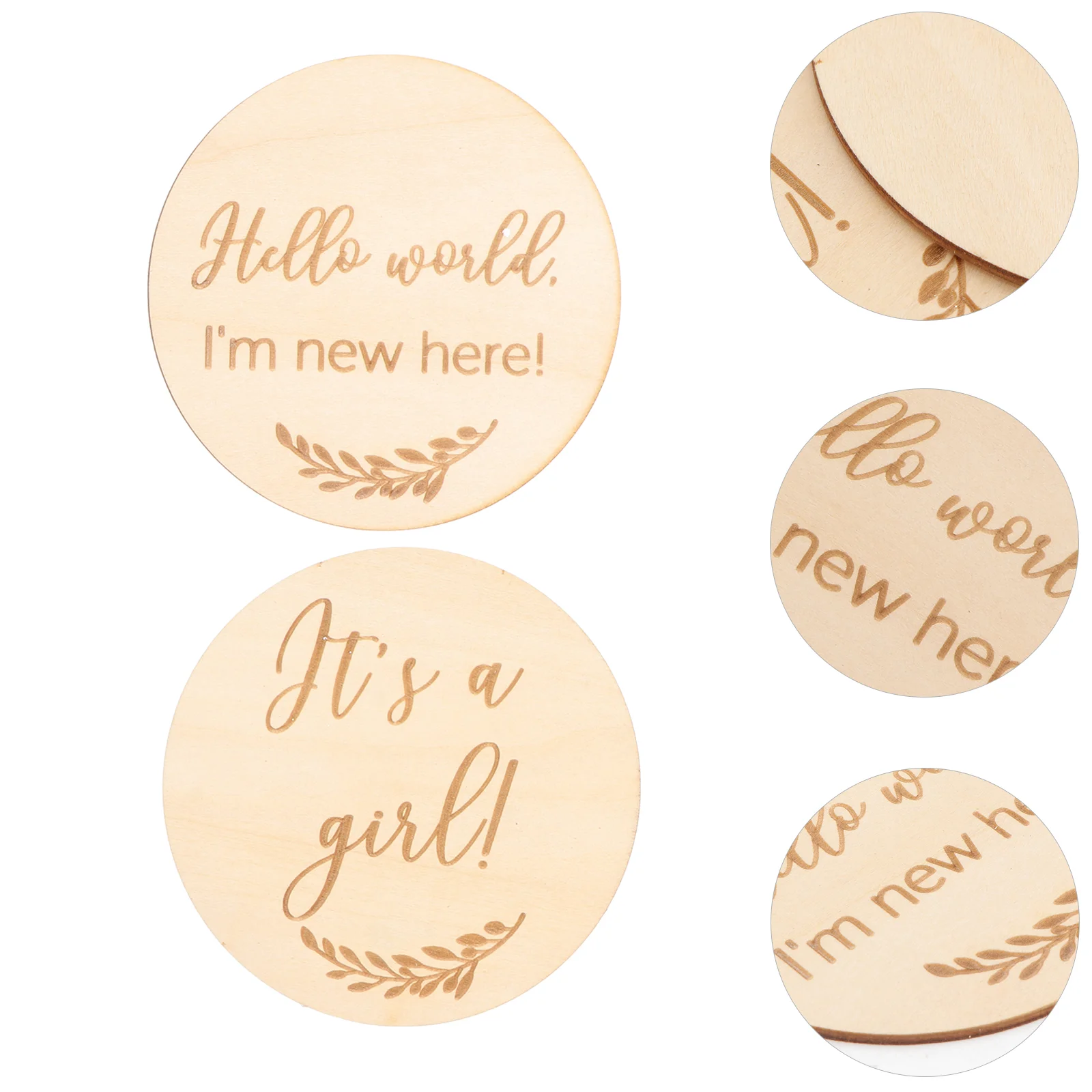 

Babymilestone Wooden Discs Monthly Shower Sign Announcement Blocks Photobirth Engraved Prop Gift Wood Reveal Gender New Party