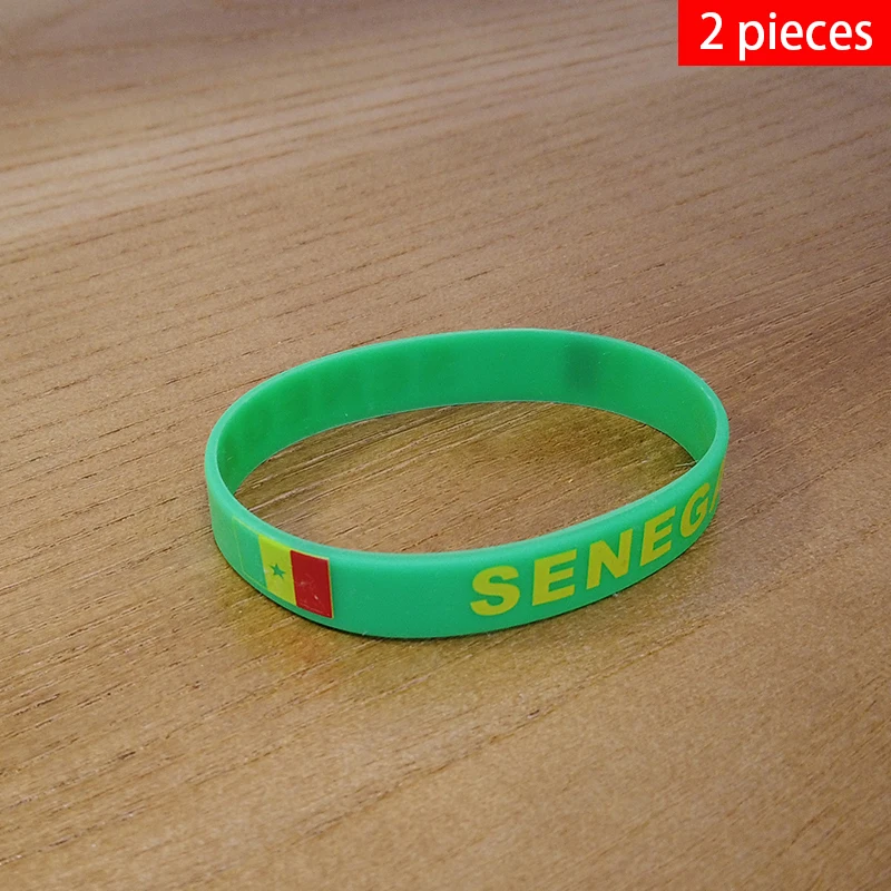 

Браслеты с национальным флагом Сенегала, спортивные силиконовые браслеты для мужчин и женщин, резиновая повязка, патриотические памятные модные аксессуары, 2 шт.