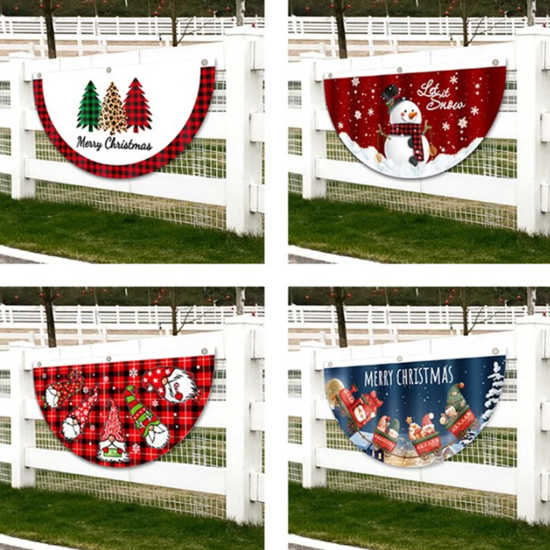 

Рождественский Декор для дома и улицы, Веерообразный флаг, украшение для двери, подвеска на Рождество 2023, новый год