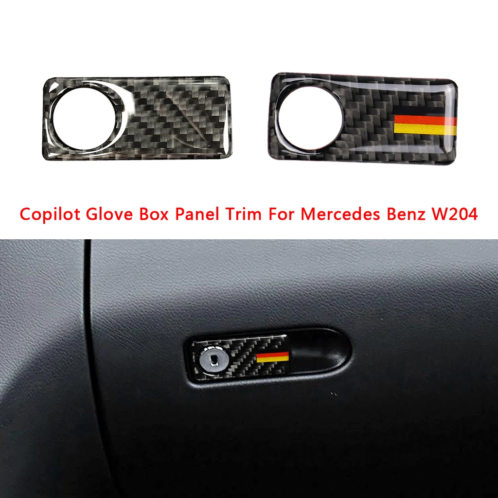 

Carbon Fiber Glove Box Panel Decoration Sticker Trim For Mercedes Benz C class W204 200 260 300 2007-2014 Car Accessories