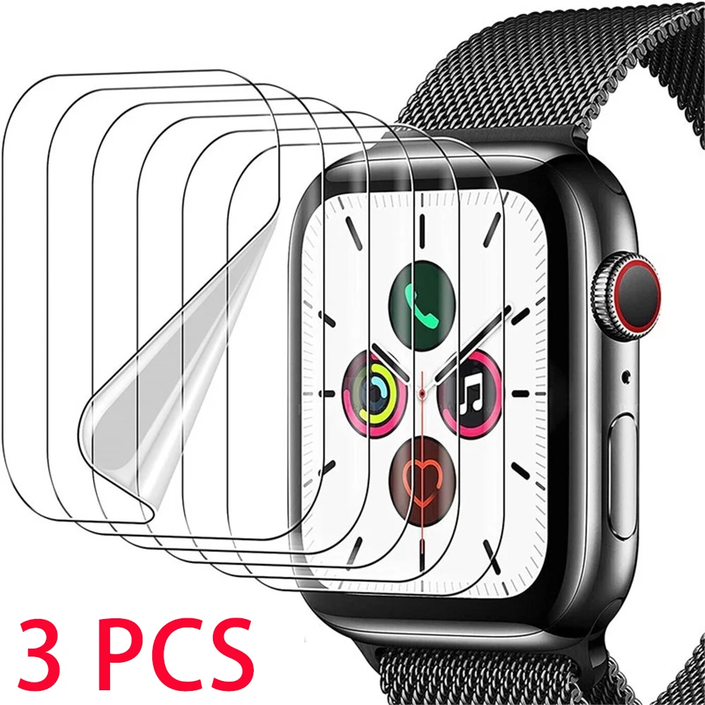 

1/2/3PCS Protector Film for Apple Watch 7 6 SE 5 4 3 2 1 Screen Protectors Soft Glass For Iwatch 40MM 41MM 42MM 44MM 45MM Series