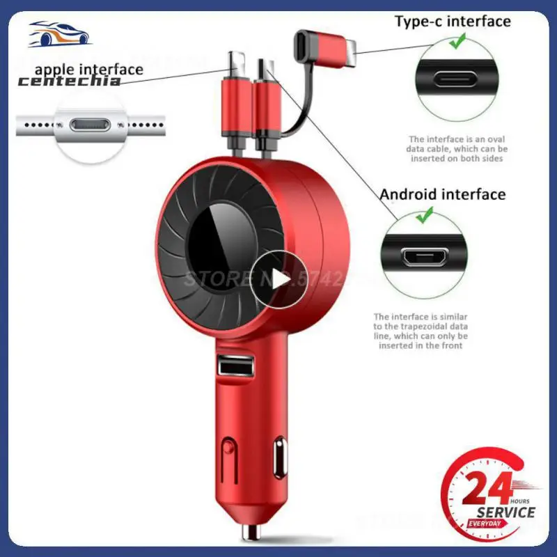 

1 ~ 5 шт. в 1 Автомобильное зарядное устройство для телефона Выдвижной зарядный кабель Micro-USB Type-C автомобильный адаптер для прикуривателя автомобиля