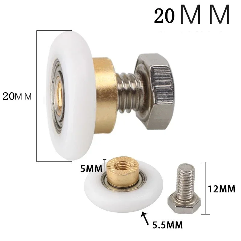 

Ролики для душевой двери медные 20/23/25/27 мм 4 шт.