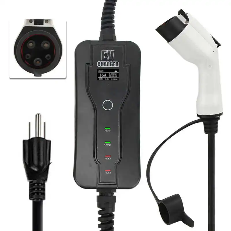 Автомобильное зарядное устройство для электромобиля 16 А 5 м кабель зарядки тип 1