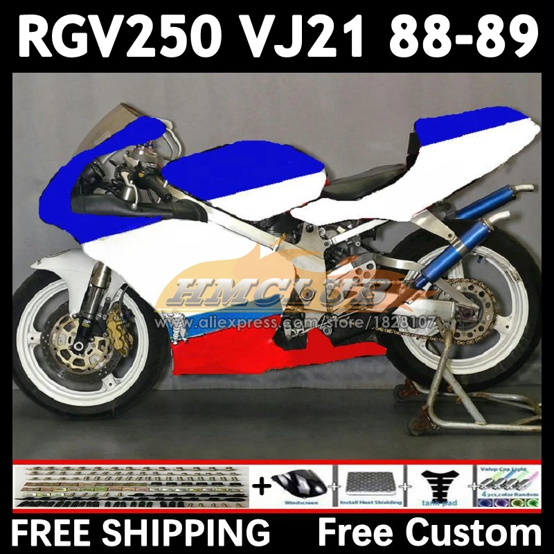 Корпус для SUZUKI SAPC VJ21 Белый Синий RGV250 88 89 18No.187 RGVT250 VJ 21RGV-250 RGVT RGV 250 CC 1988 1989 полный