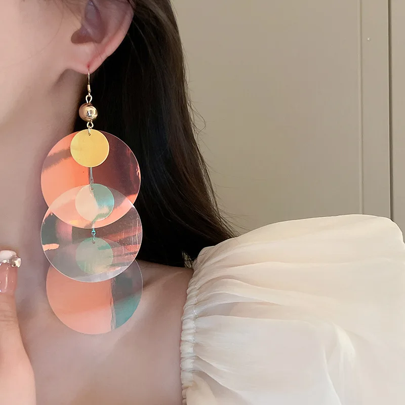 

Яркие яркие акриловые красочные большие круглые серьги для женщин 2023 корейские аксессуары индивидуальные вечерние Mujer