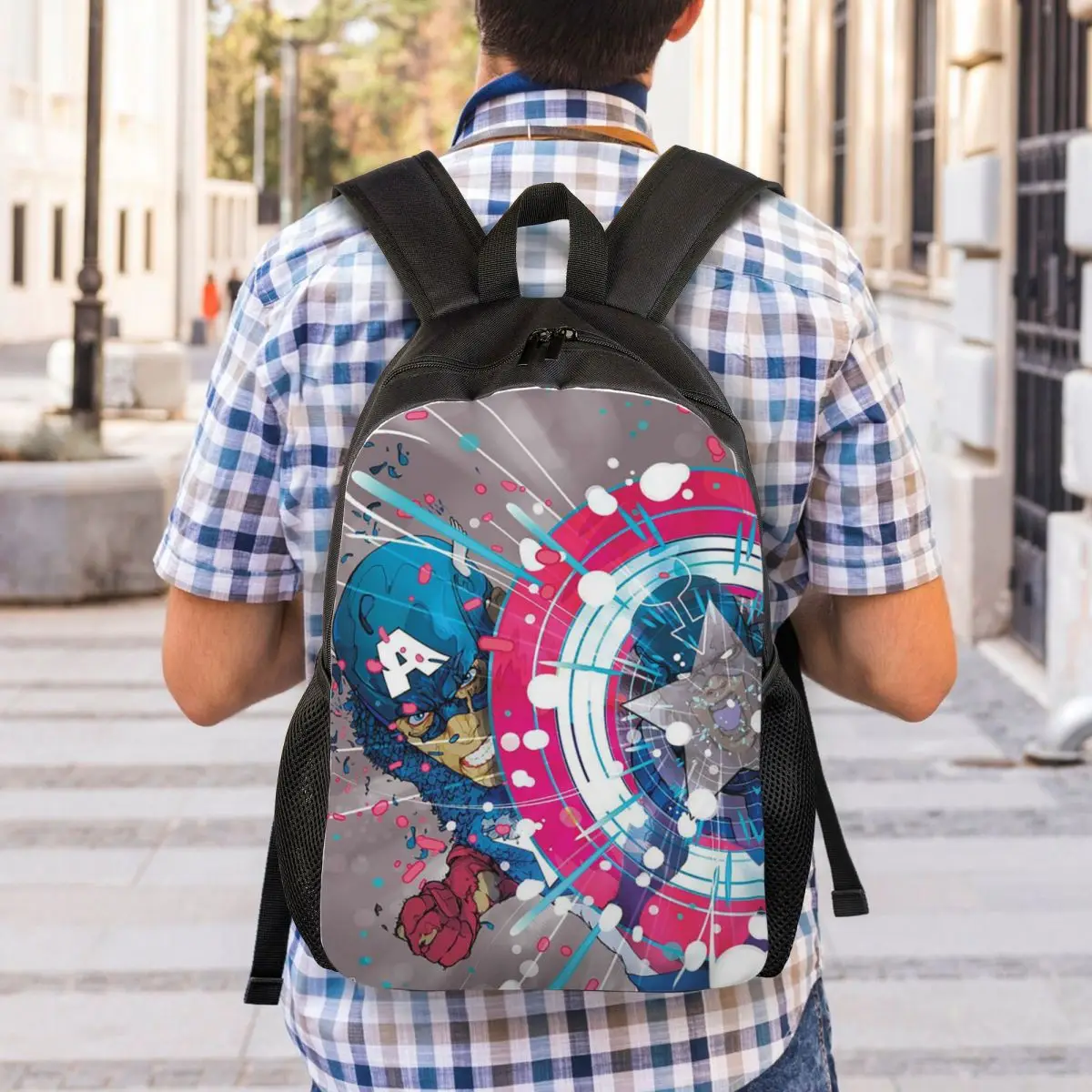 Рюкзак под заказ с принтом комиксов Marvel для мужчин и женщин повседневная сумка