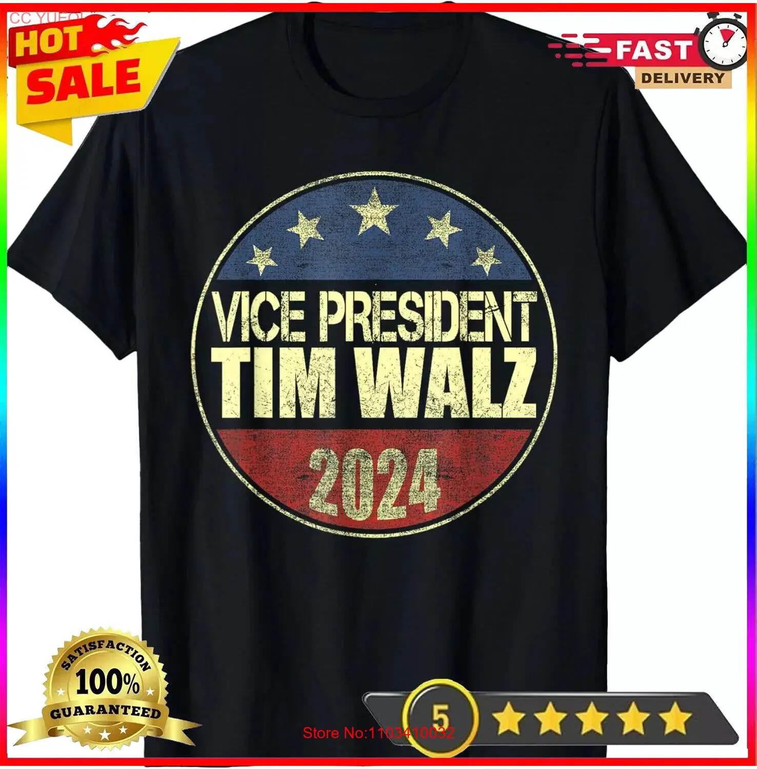 Футболка с изображением вице-президент Тима уолса вальса 2024 г.