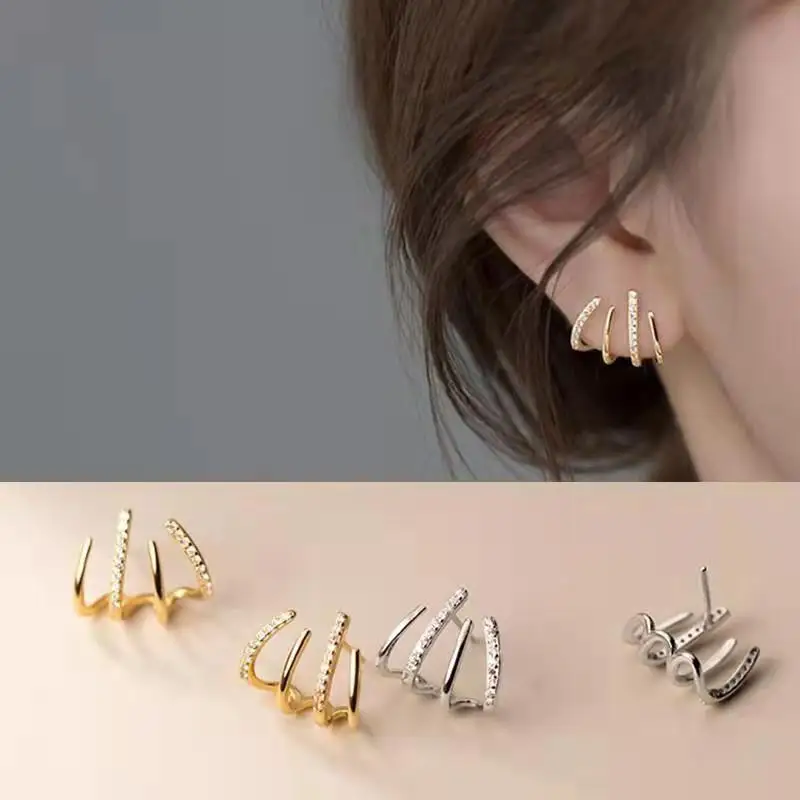 

Fashion Exquisite Rhinestone Decor Ear Cuff earring for Woman Left Ear 2022 New Arrival Christmas Gift stud earrings