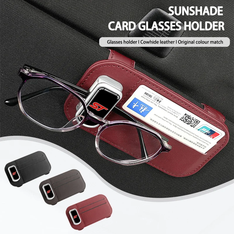 

Multifunctional Car Sun Visor Organizer Card Glasses Holder For ST Racing RS S Mustang Kuga Fiesta Fusion Mondeo Edge Focus