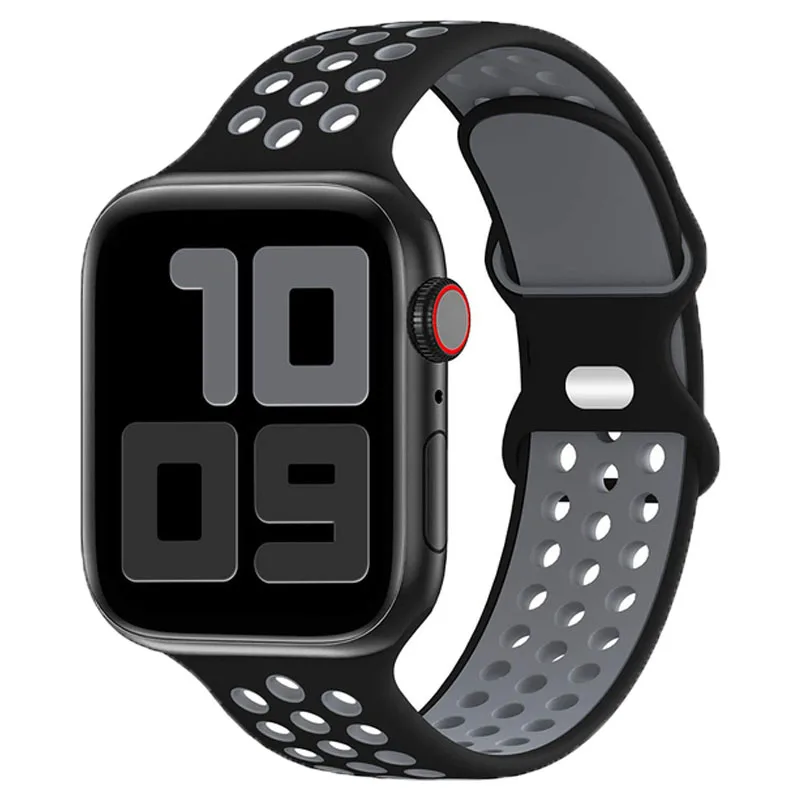 Ремешок силиконовый для Apple Watch band 44 мм 40 38 42 41 45 спортивный браслет наручных часов