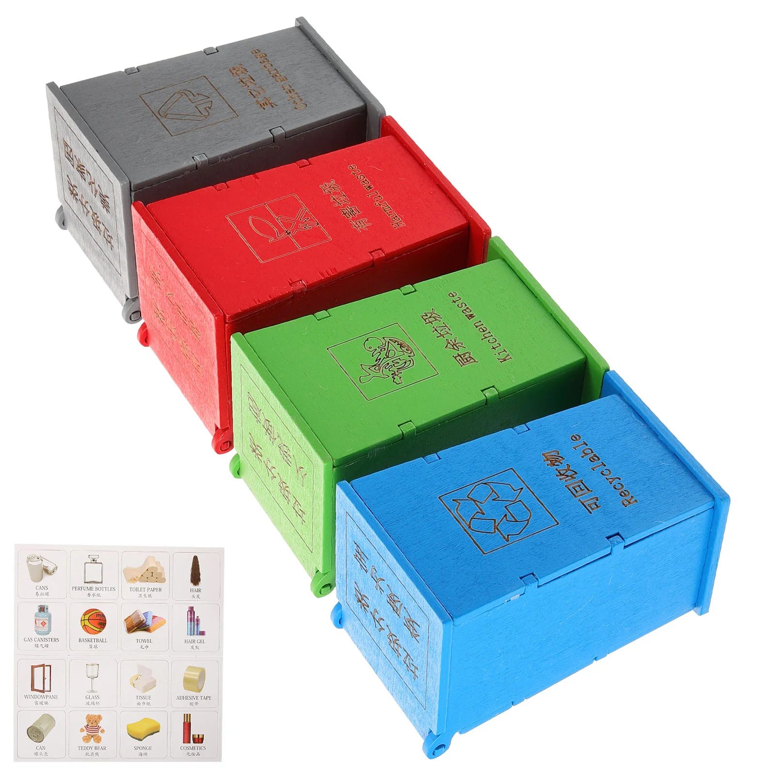 

Children Trash Can Toys Learning Playroom Supply Kids Garbage Mini Bin Miniature Model Fake Vehicle Small House Congnitive