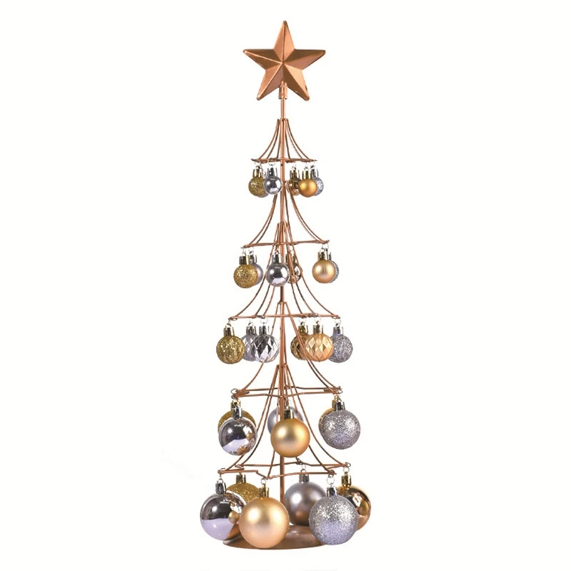 

Christmas Desktop Ornaments Iron Frame Christmas Ball Ornaments Desktop Decorations Christmas Tree