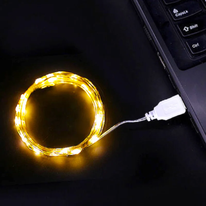 

30PCS USB Fairy Lights 1-3M Flexible Firefly Starry Moon String Lights for home DIY Wedding Party Bedroom Christmas Decoration