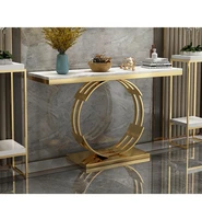 postmodern light luxury marble porch table model tenant hall stainless steel entrance corridor porch partition table