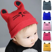baby girls boys cartoon cute hats winter autumn warm 3d ear beanies caps infant newborn soft cotton knitted ribbed hats 0 2y