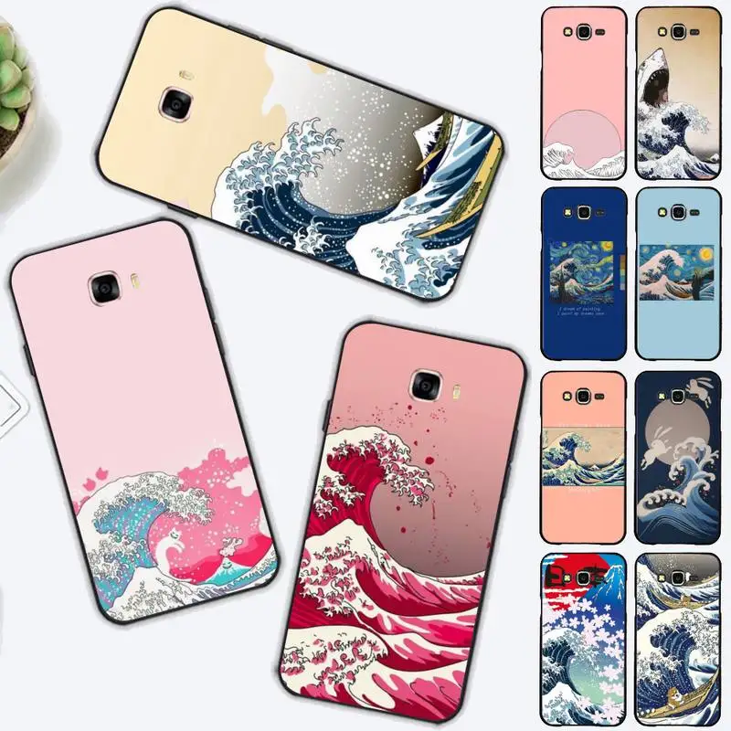 

Wave Art Phone Case for Samsung J 2 3 4 5 6 7 8 prime plus 2018 2017 2016 core