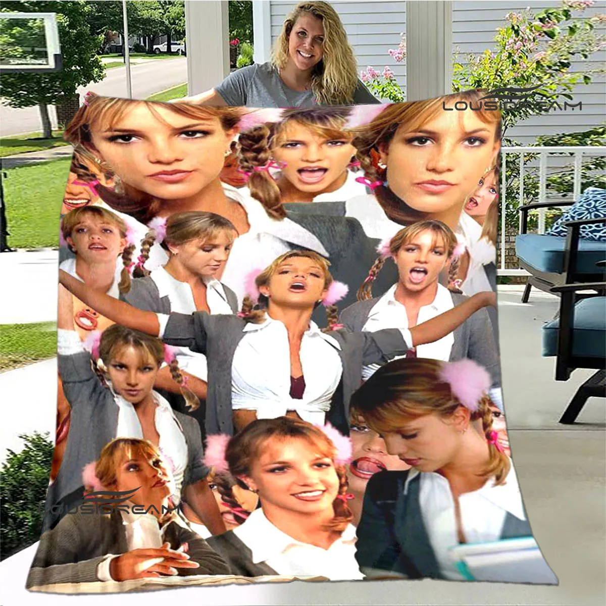 Одеяло с принтом Star Britney Spears фланелевые теплые одеяла мягкое и удобное одеяло