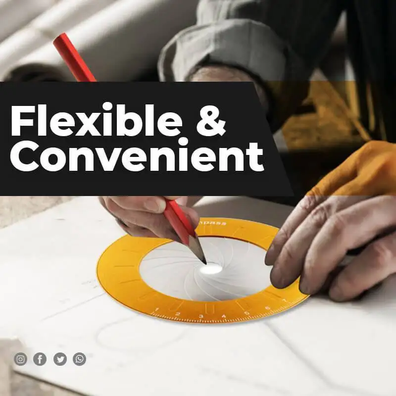 

Adjustable Circle Drawing Ruler Tool 304 Round Compass Stretch Ruler Woodworking Professional Tool For Drawing Measuring Gauging