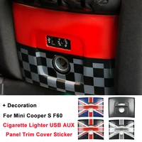 car cigarette ignition lighter panel cover for mini cooper f60 countryman car center console usb aux frame sticker accessories