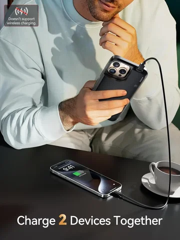 Умный чехол для зарядного устройства емкостью 5000 мАч для iPhone 16Pro, портативный внешний аккумулятор, чехол для зарядки, запасной аккумулятор externe funda