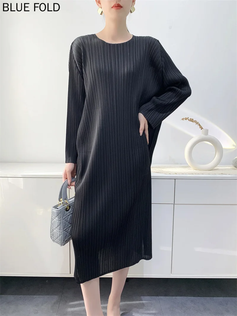 Женское свободное плиссированное платье миди MIYAKE повседневное элегантное