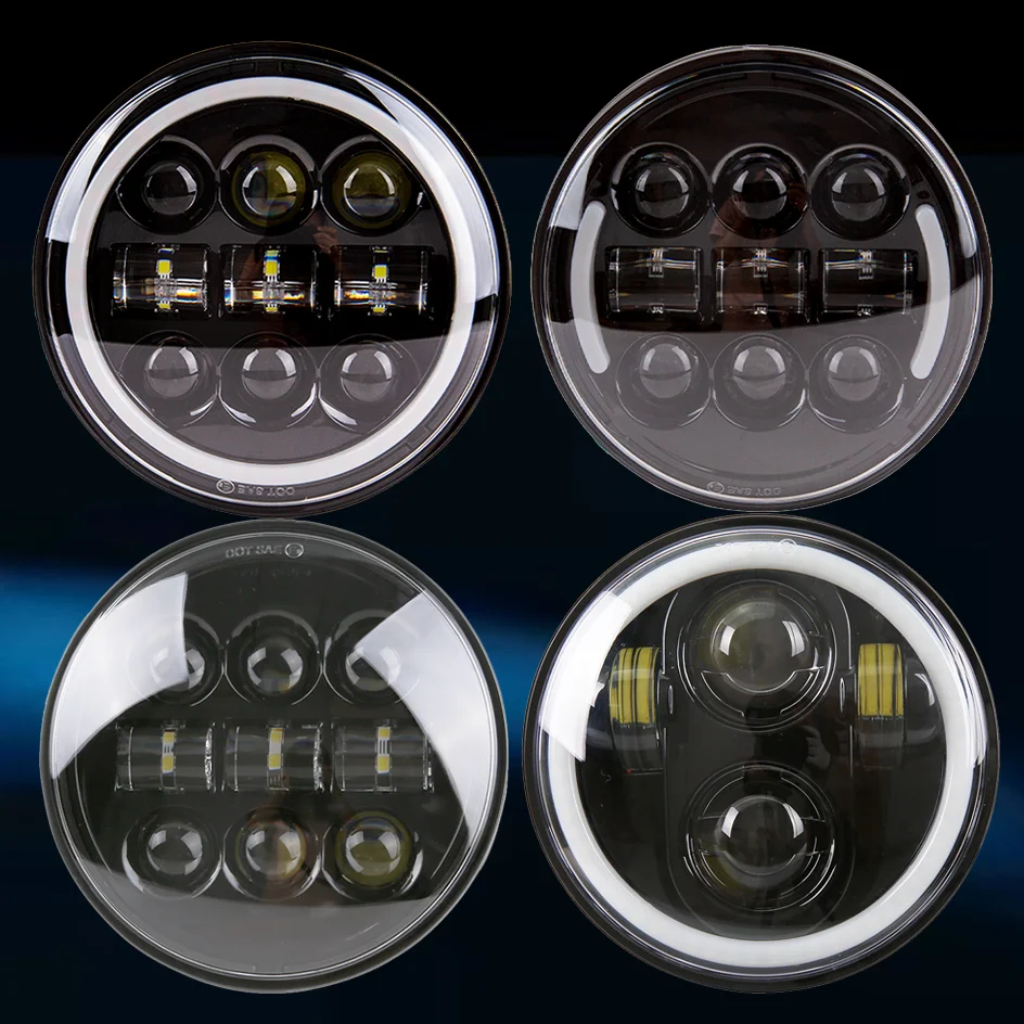 

Newest 5.75" Led Moto Headlight H4 Head Light For Dyna Softail Sportster 883 XL883 1200 Motorcycle accessories 5.75 Headlamp