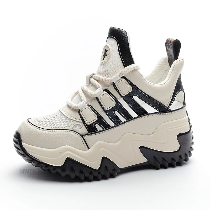 

Women's Sports Shoes with Inner Heights Summer 7CM Genuine Leather Girls' Shoes Women's Spring 2023 New Thick Sole Sandals