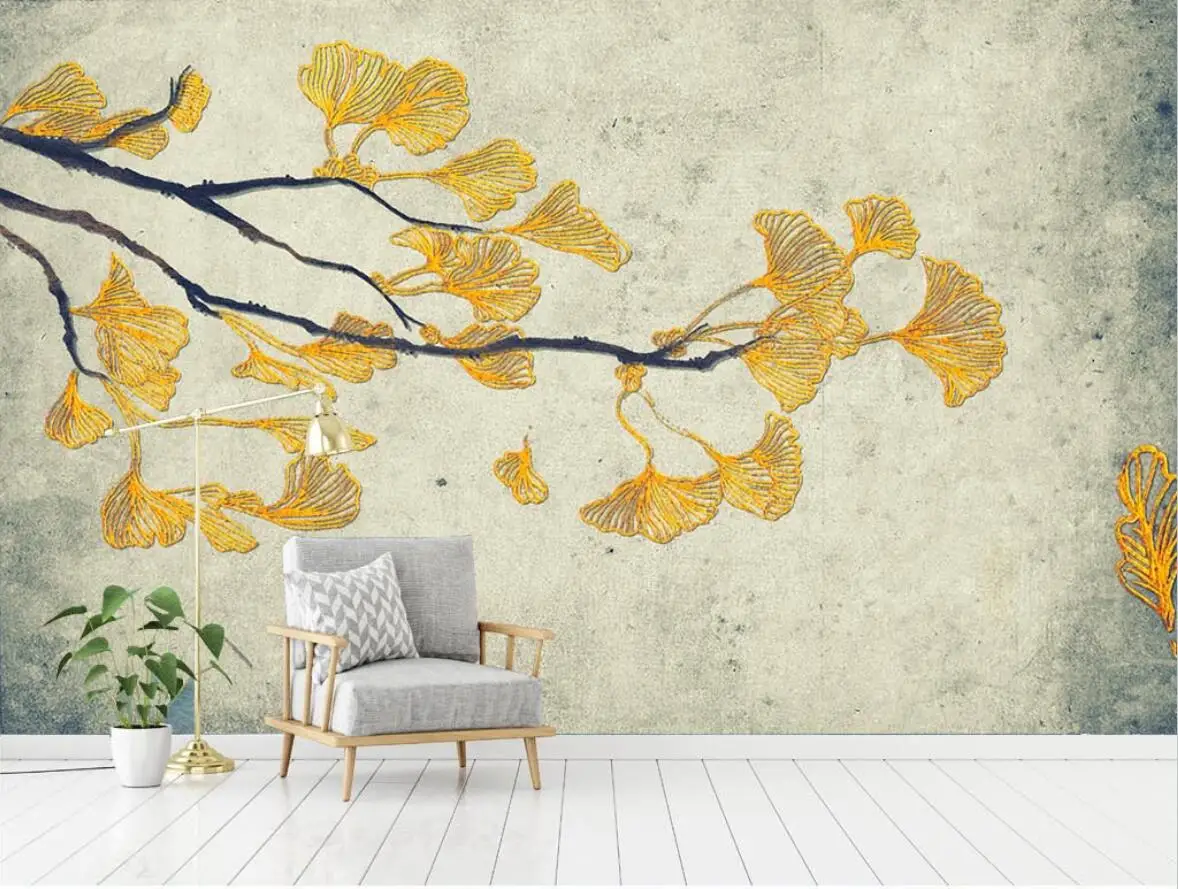 3D-обои beibehang на заказ фрески современные минималистичные золотые линии тисненые