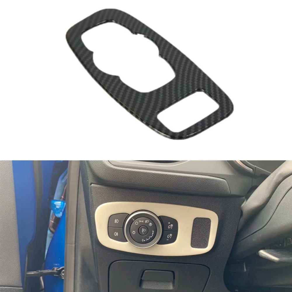 

YAQUICKA Car Front Light Lamp Switch Frame Trim ABS Stickers For Ford Focus 2019-2022 Left Hand Drive Interior Car Accessory