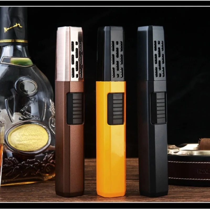 

Honest Windproof Metal Turbine Torch Lighter Large Capacity 1300 High Temperature Spray Gun Lighters Outdoor Kitchen BBQ Tool