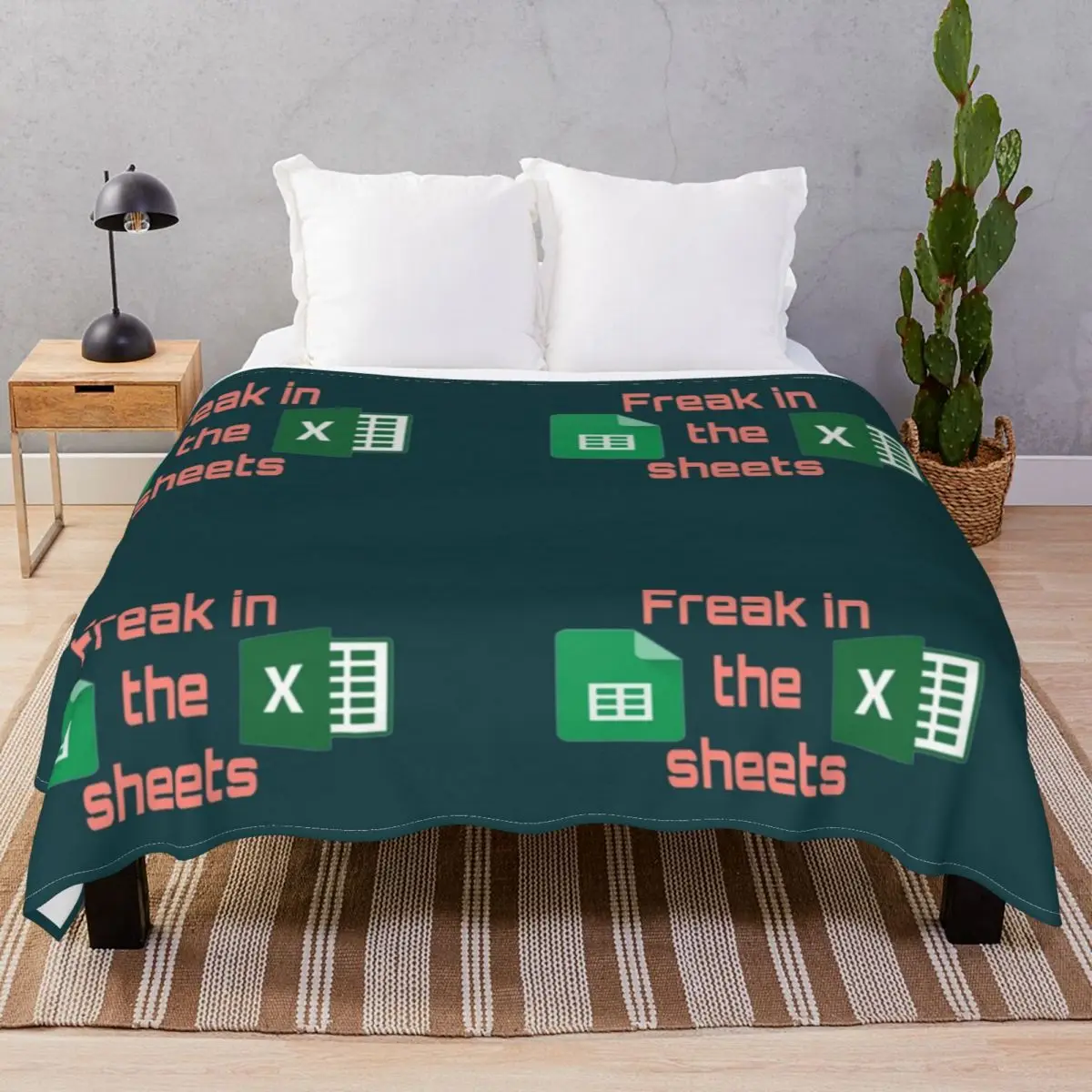 Freak In The Sheets Excel Vs Sheets Blankets Flannel Plush Decoration Fluffy Unisex Throw Blanket for Bedding Sofa Camp Cinema