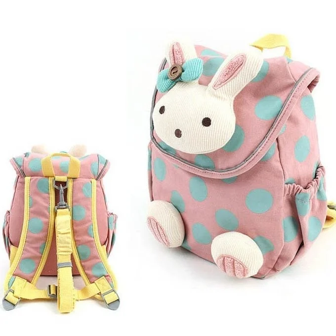 

Christmas Gift Cute Rabbit Kids Backpack Cotton Fabric Backpack For Children School Bag Toddler Anti-lost Bags For Age 1-3 Years