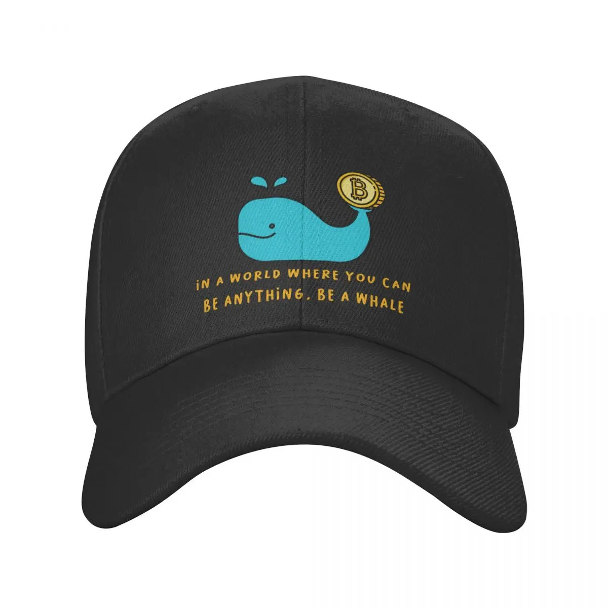 

New Custom Crypto Bitcoin Gold Whale Baseball Cap Sports Men Women's Adjustable BTC Cryptocurrency Coins Dad Hat Spring