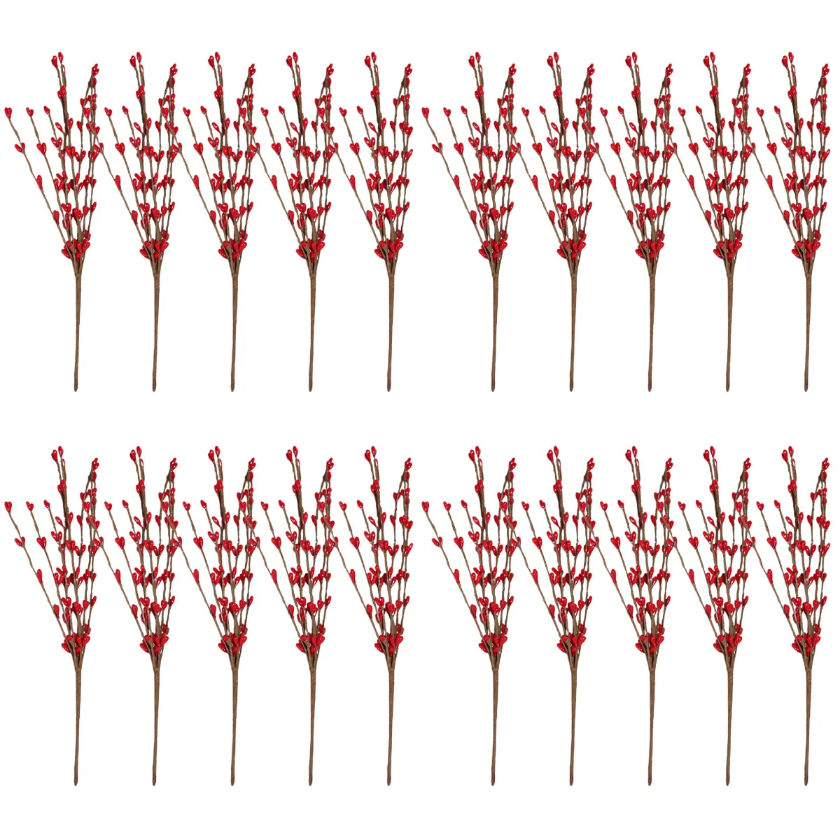 

20 Artificial Red Berry Berry Branches Xmas Tree Wreath Flower Arrangement Decor
