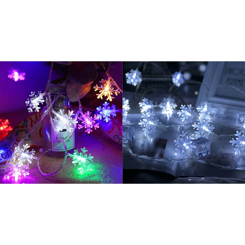 

Рождесветильник гирлянда s со снежинками, 40 светодиодов, сказосветильник гирлянда s светильник гирлянда с питанием от аккумулятора, украшение для новогодних праздников и вечеринок