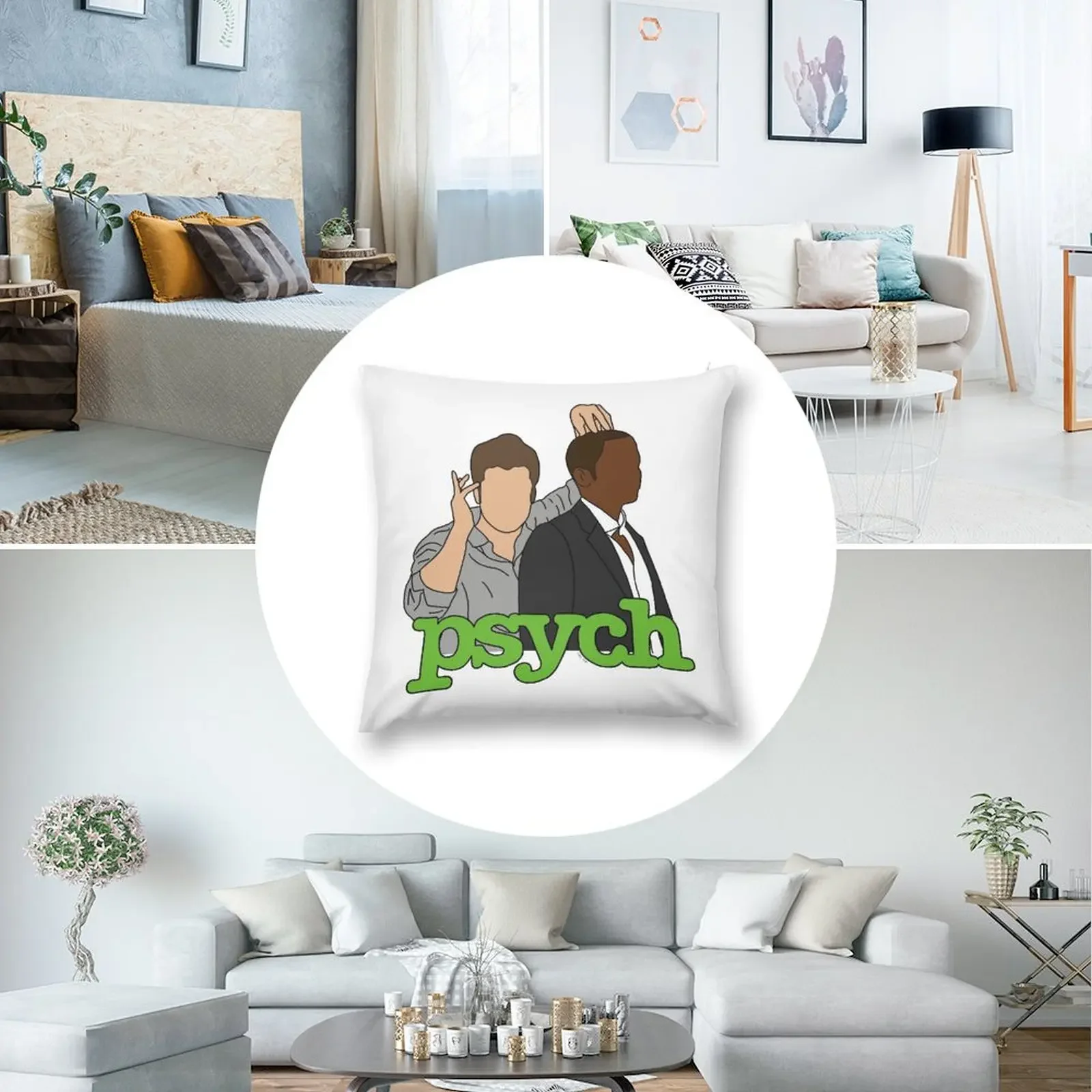 Psych - Декоративная подушка Shawn &amp Gus декоративные наволочки эстетические подушки