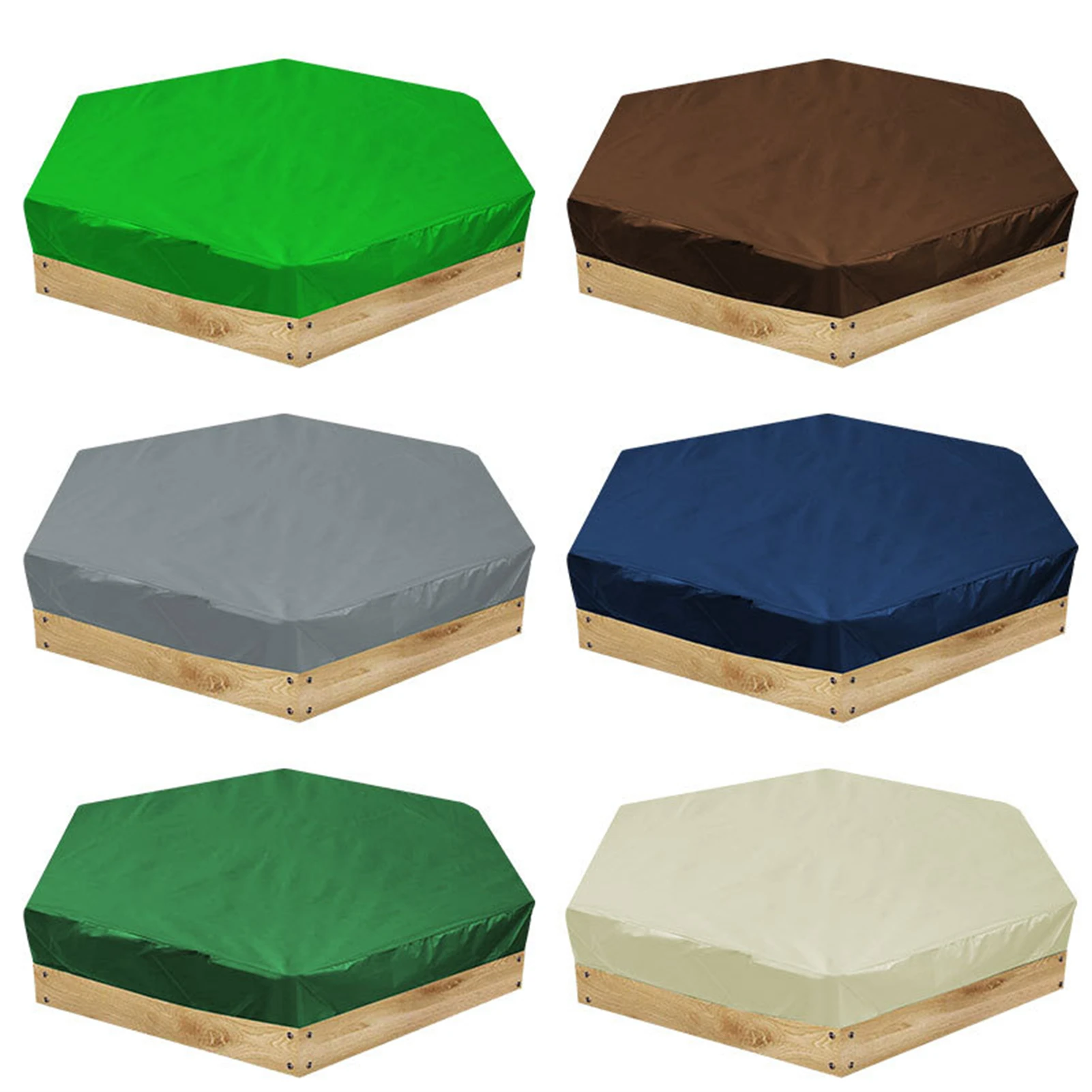 

Hexagonal Sandbox Cover Outdoor Garden Sandpit Pool Toys Anti UV Sandbox Protection Cover with Drawstring Waterproof Dustproof