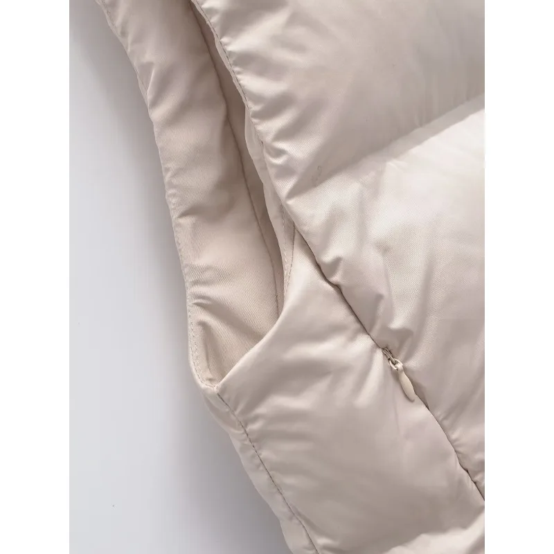 TRAF ZR стеганые жилеты зимнее пальто женские куртки без рукавов женский винтажный