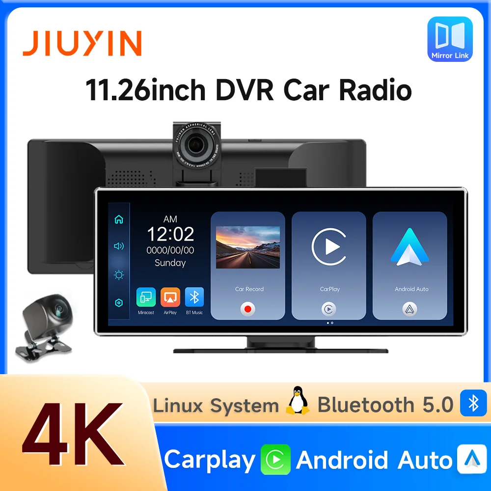 JIUYIN 4K HD DVR 11 26 дюймов Универсальный автомобильный радиоприемник Мультимедийная