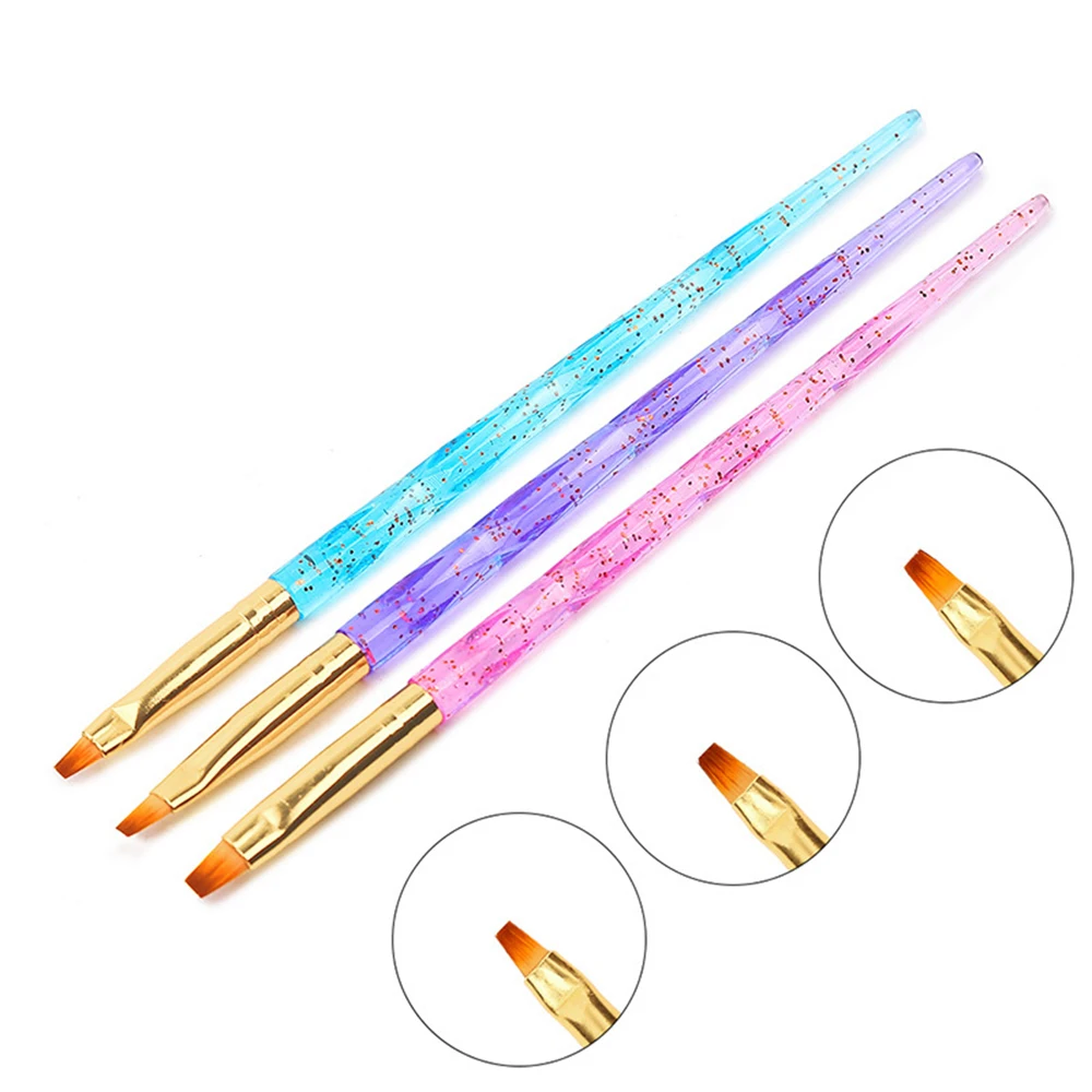 

3Pcs/Set Nail Art Manicure Tool Acrylic Drawing Liner Brush Painting Tips Crystal Liner Dotting Carving Pen UV Manicure Tool