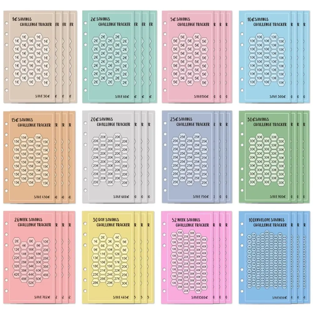 2025 A6 Экономия стоимости денег Карточка 52 недели задач Конверты Карточная бумага