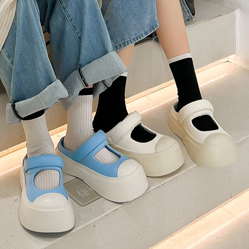 Summer Patchwork Women Sandals Fashion Two Ways Platform Female Slippers Comfortable Beach Sandals EVA Soft Ladies Clogs Shoes