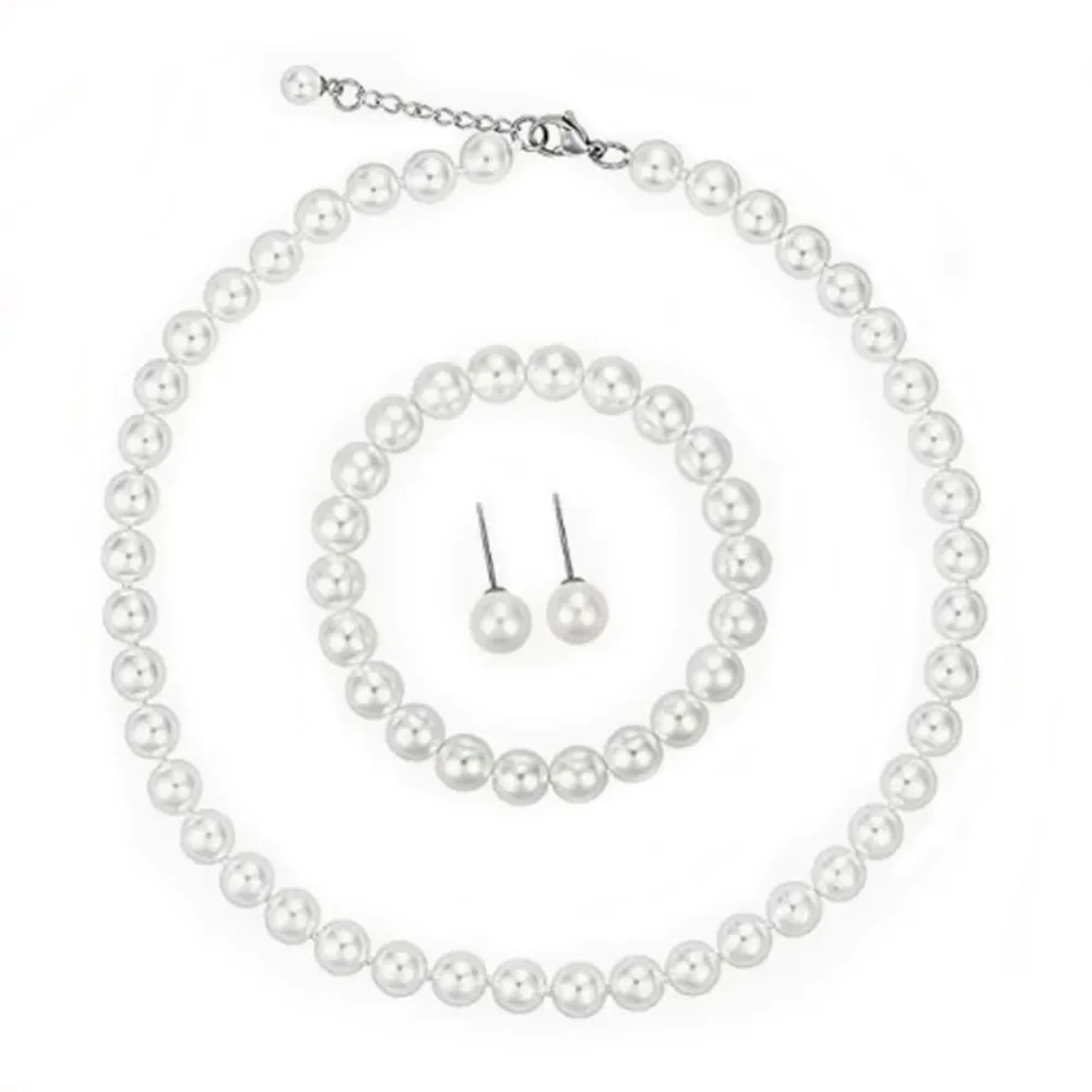 Новое ожерелье из искусственного жемчуга комплект трех предметов для женщин