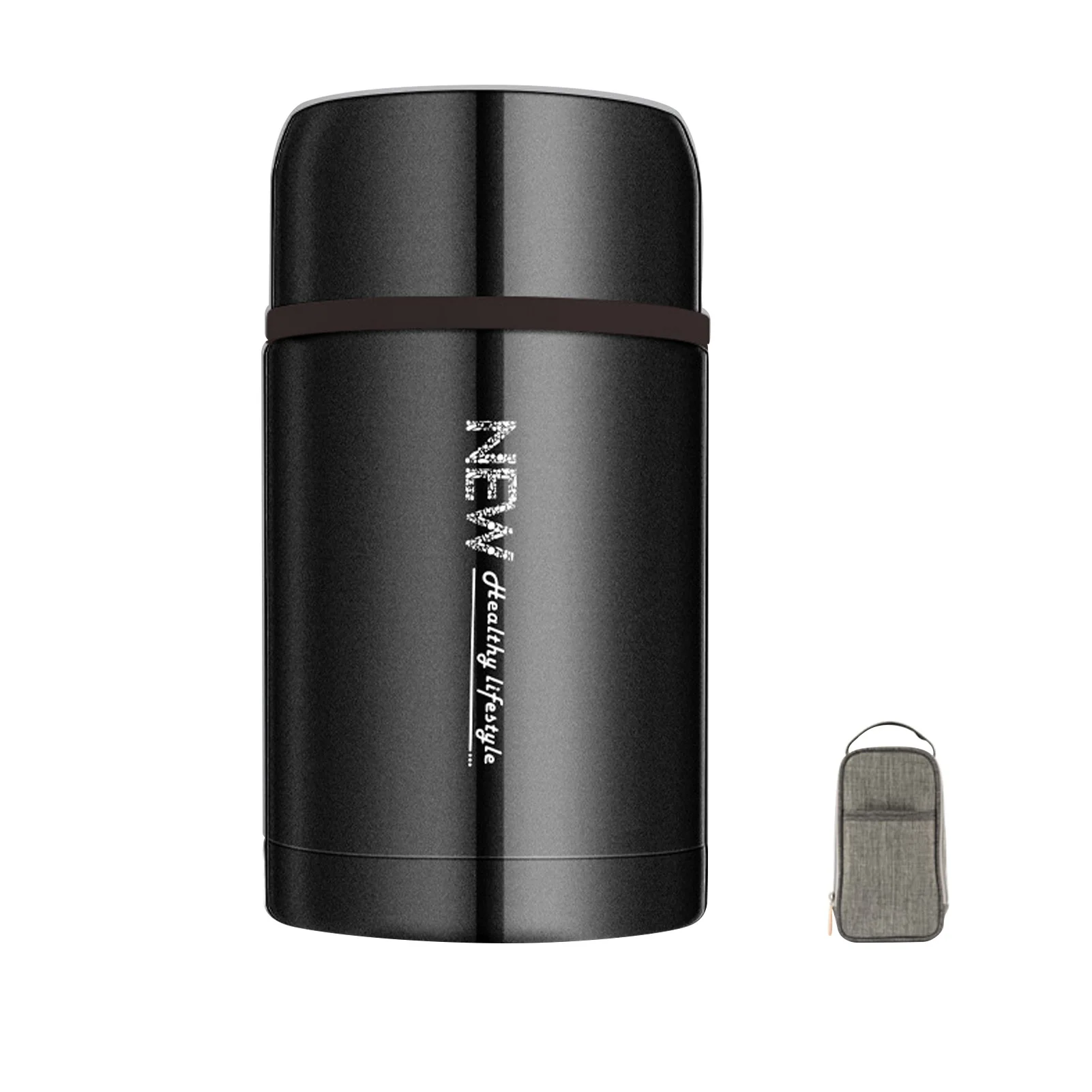 

1L Food Flask Thermal Insulation Leakproof Carry Home Office Travel Container Gifts Portable Bottle Stainless Steel Non Slip