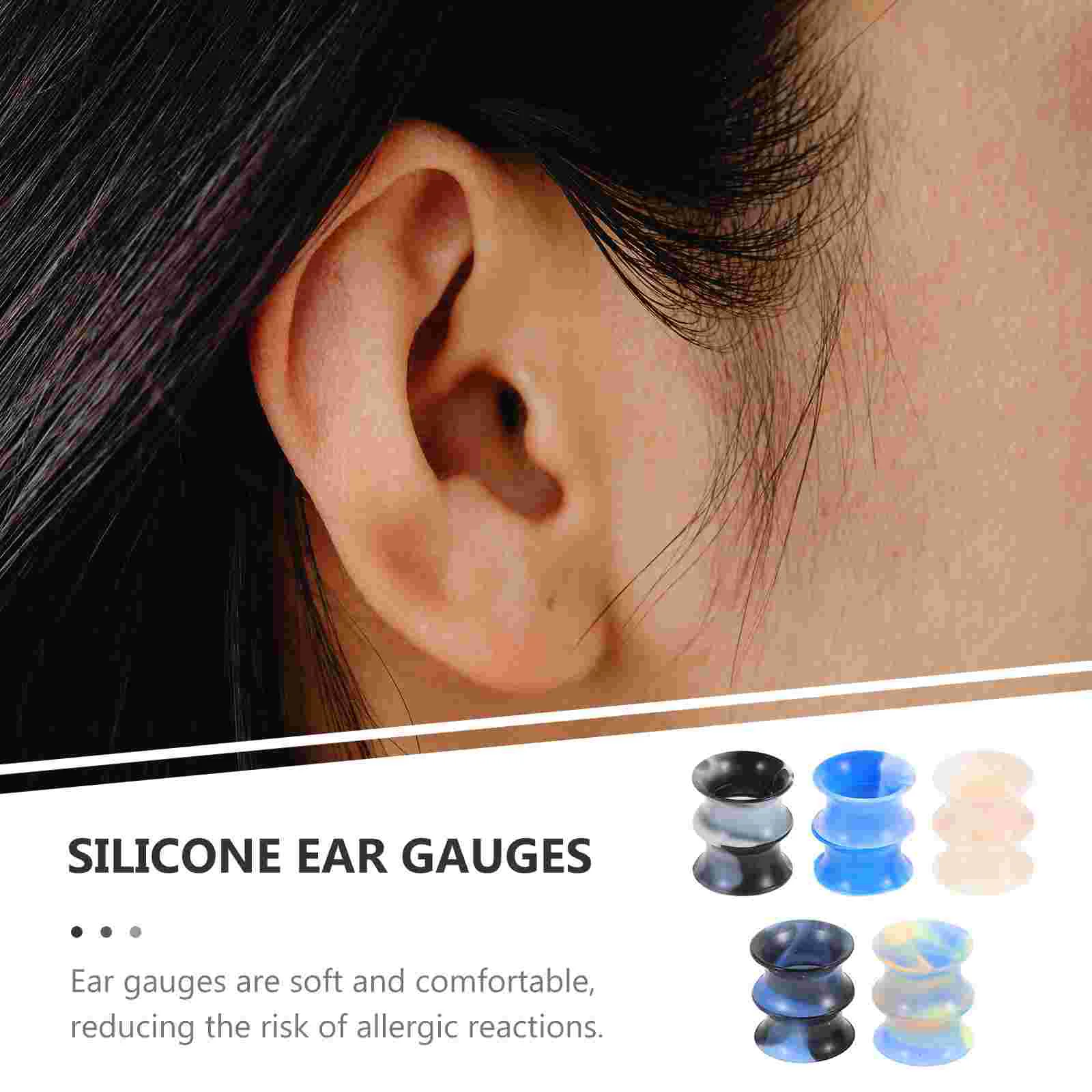 10 шт. заглушки для ушных туннелей силиконовые ушные манометры гибкие затычки